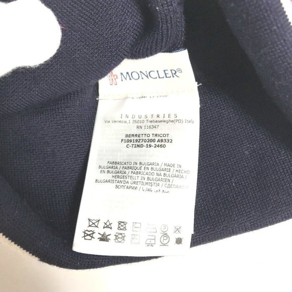 MONCLER logo beanie hat knit hat knit cap Knit hat - Picture 10 of 12